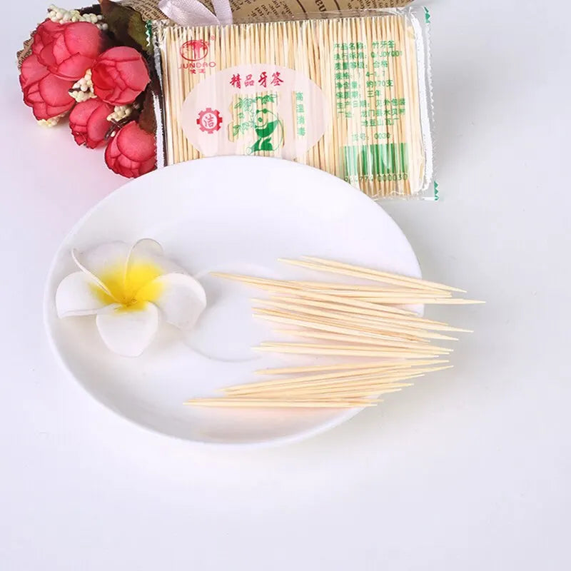 Bamboo Toothpicks 1000pcs – Eco-Friendly Double-Sided Bamboo Toothpicks Qme