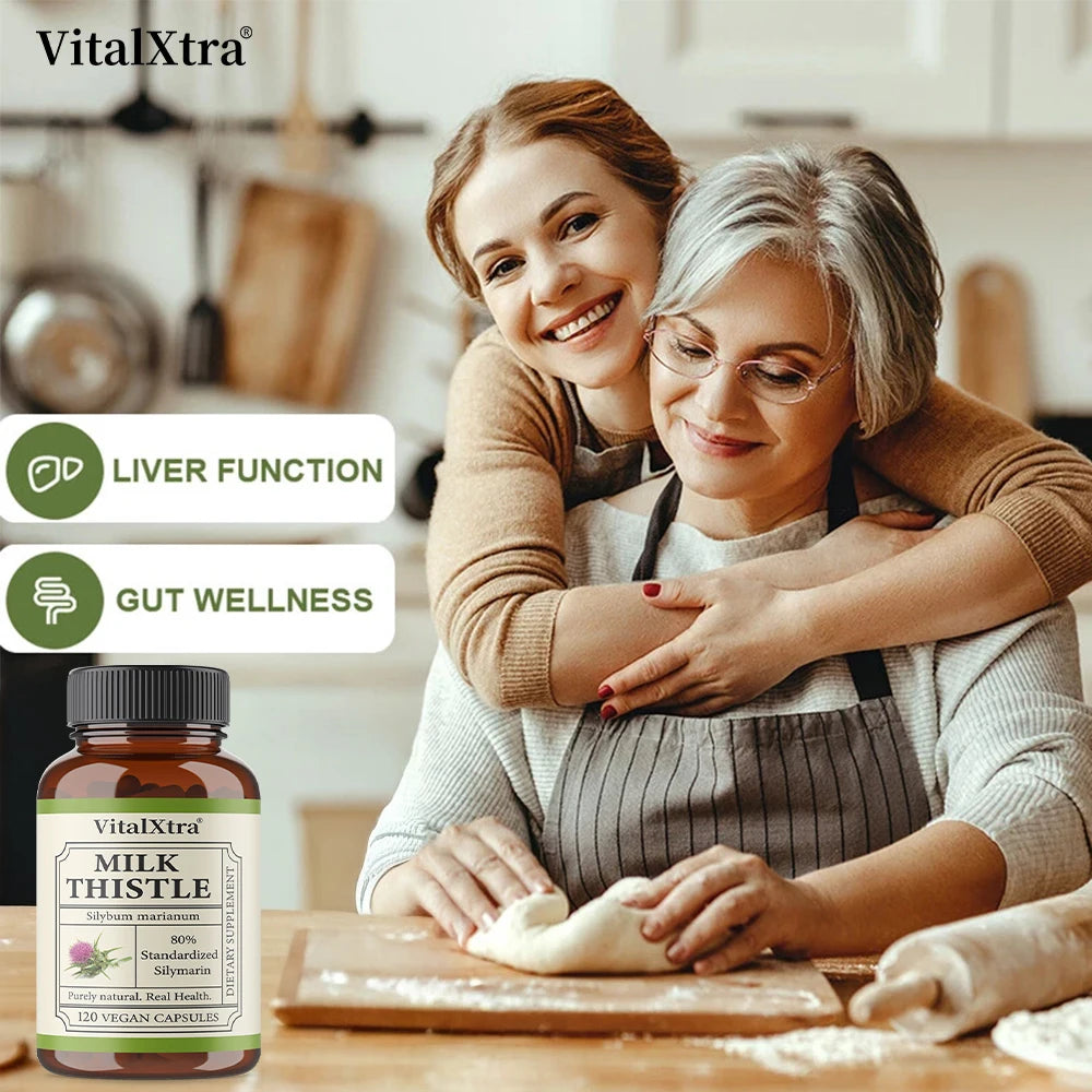 Organic Milk Thistle Supplement – Liver & Digestive Support Herbal Supplement Qst