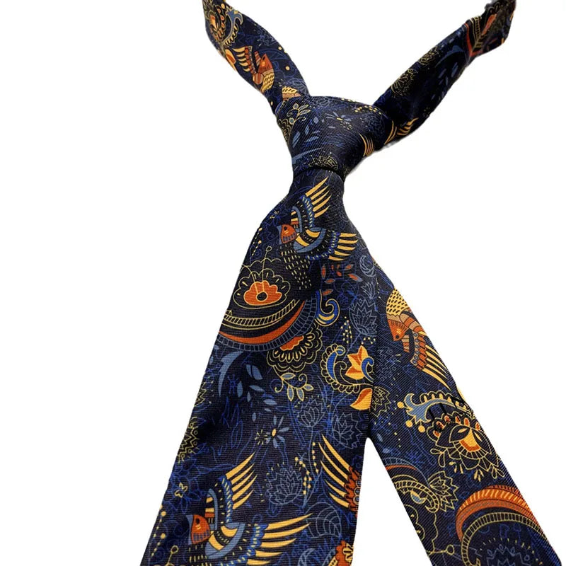 Men's Paisley Floral Geometric Novelty Necktie | Silk-Feel Novelty Necktie Qme h6-5