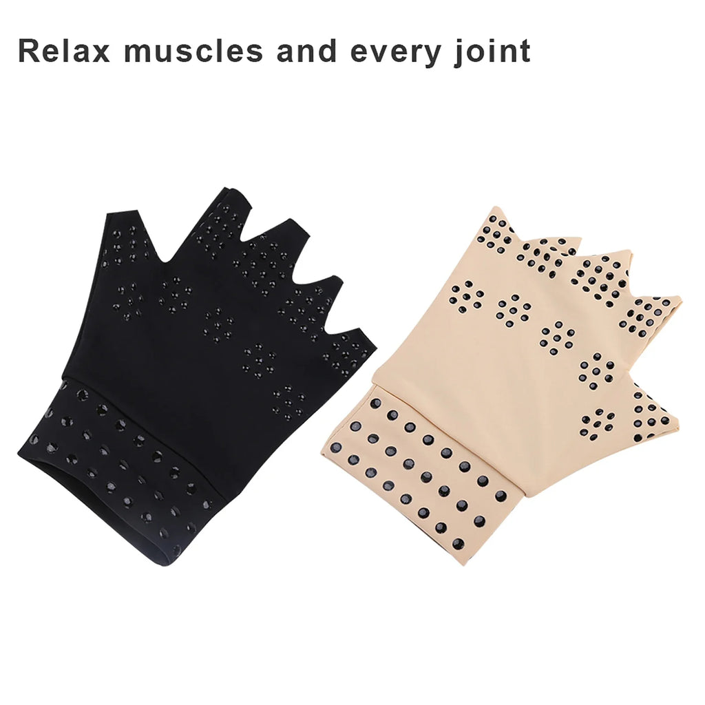 Unisex Nylon Fingerless Compression Gloves – Breathable 1 Pair Fingerless Compression Gloves Qme