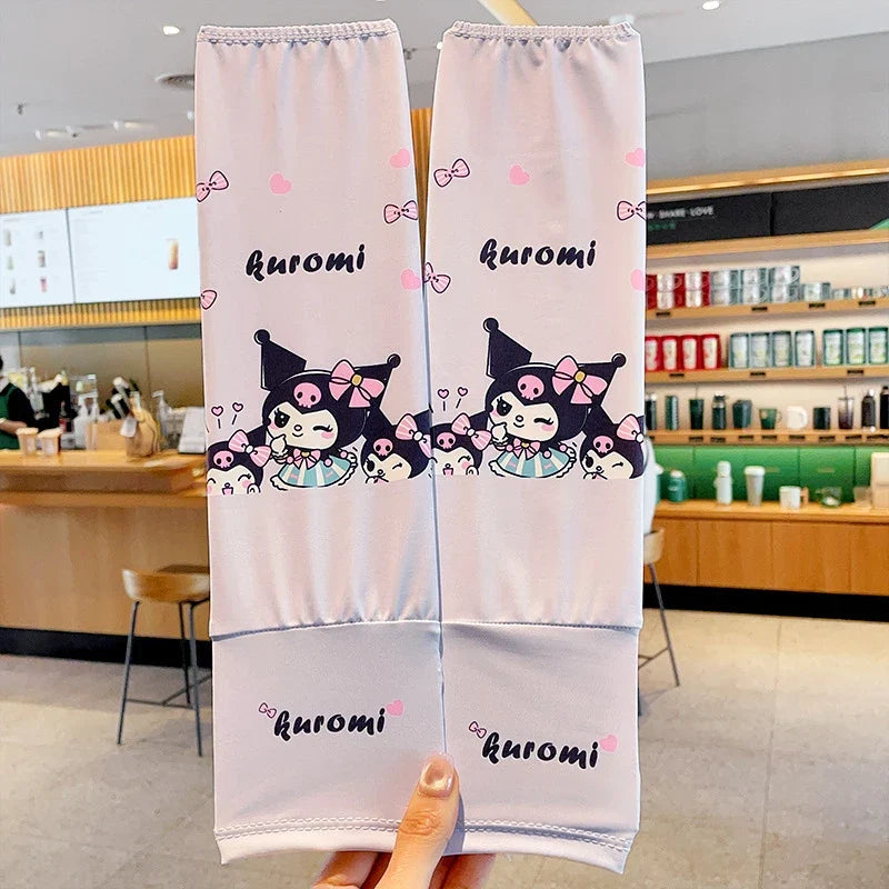 Kuromi Ice-Silk Arm Sleeves – UV Sun Protection Outdoor UV Arm Sleeves Qme