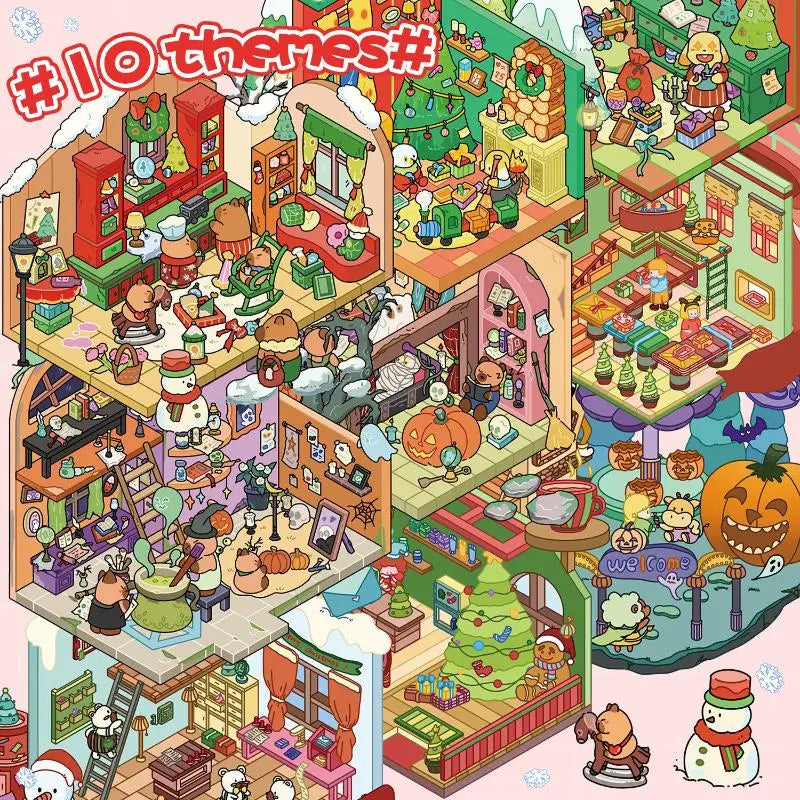 Christmas Miniature Scene Diorama Stickers | DIY Craft Set DIY Craft Stickers Qme