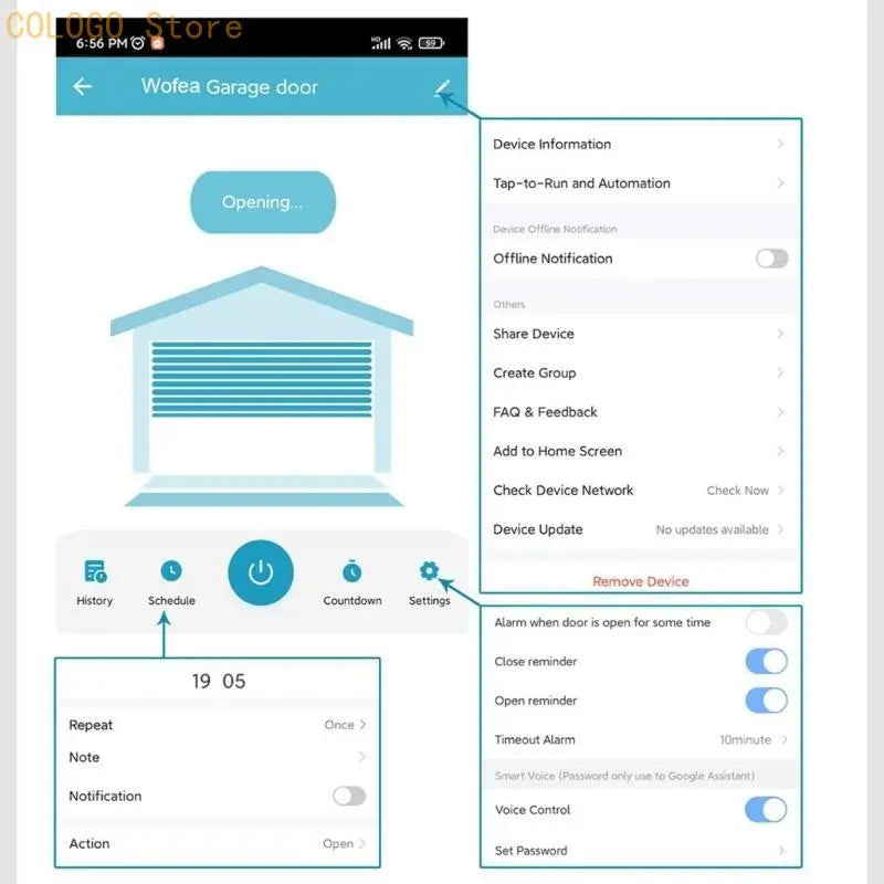 Smart WiFi Garage Door Opener – APP & Voice Remote Control WiFi Garage Door Opener Qme
