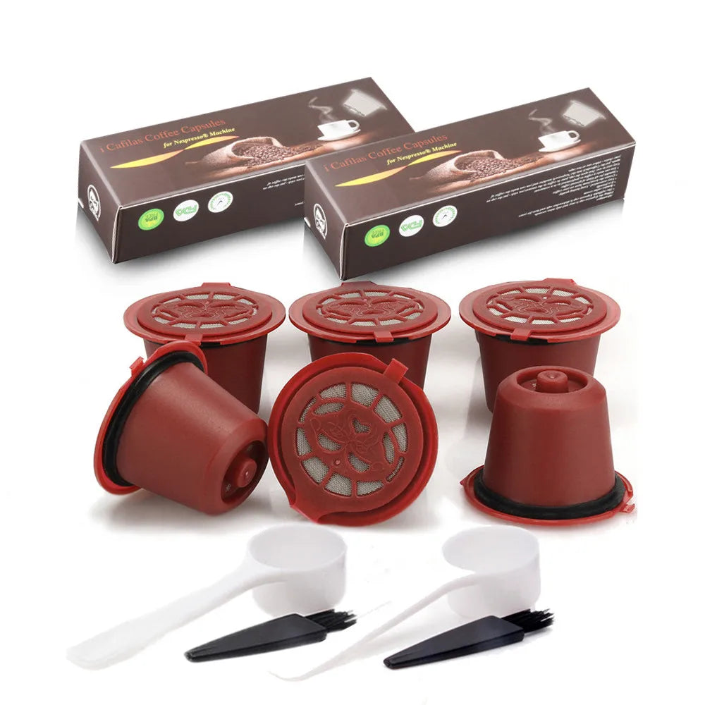 Refillable Nespresso Pods – Reusable Capsules 6/8 Pack Reusable Coffee Pods Qst 6pcs Red