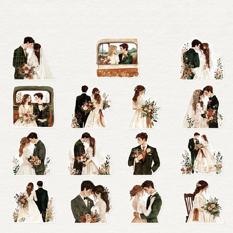 Wedding Stickers 30 Sheets – Romantic Couple Scrapbook & Journal Craft Sticker Set Qme 4