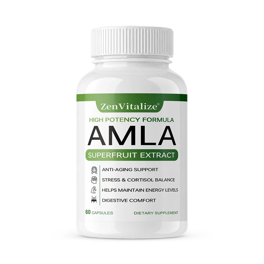 Organic Amla Capsules 1000mg – Antioxidant & Energy Support Herbal Supplement Qst 60 count-1 bottle