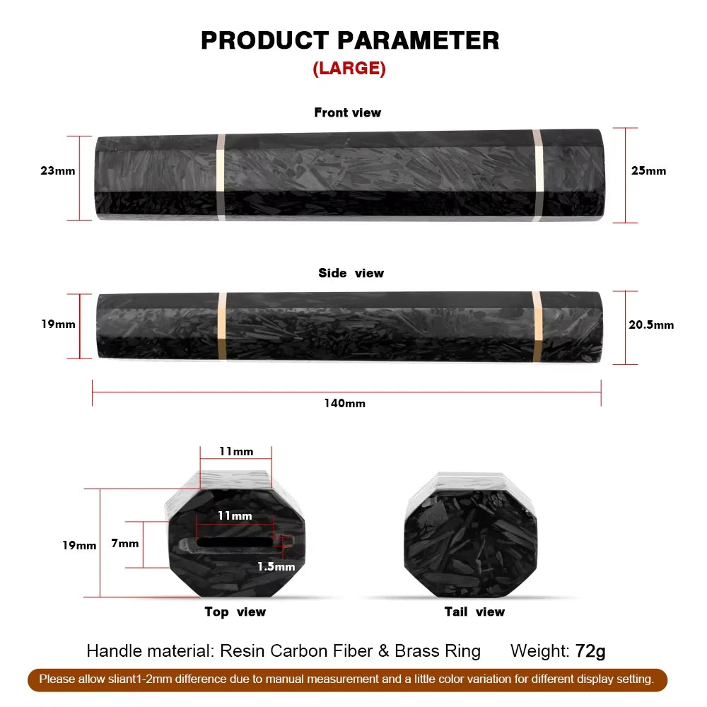 XITUO Octagonal Knife Handle – Black Resin & Carbon Fiber DIY Knife Handle Qst DIY Handle