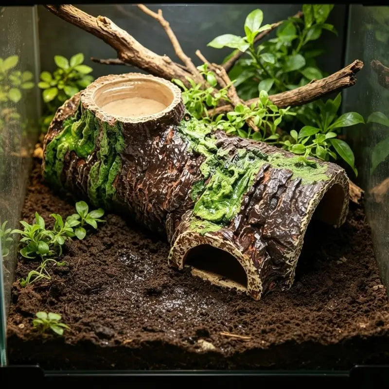 Natural Bark Reptile Hideaway Cave | Lizard & Snake Shelter Reptile Hideaway Cave Qme