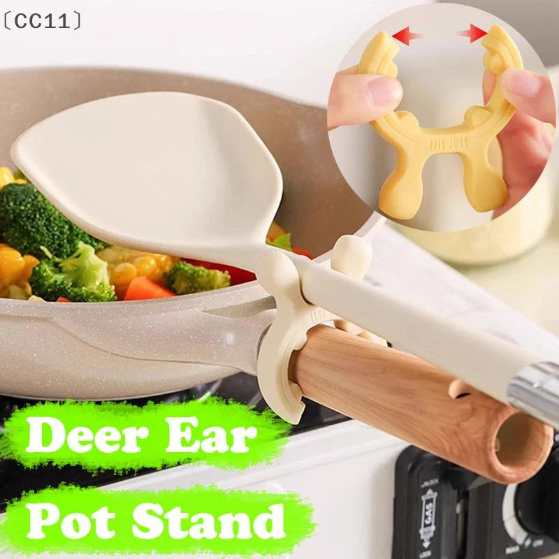 Deer Ear Silicone Spatula Holder & Pot Clip – Spoon Rest Silicone Spoon Rest Qme
