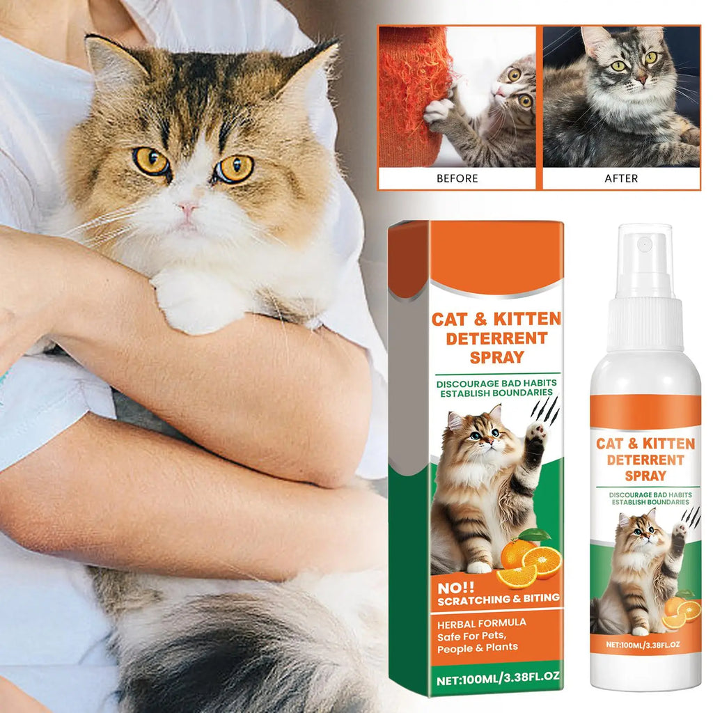 Cat No Scratch Spray – Natural Furniture Protector 100ml Cat Training Spray Qme