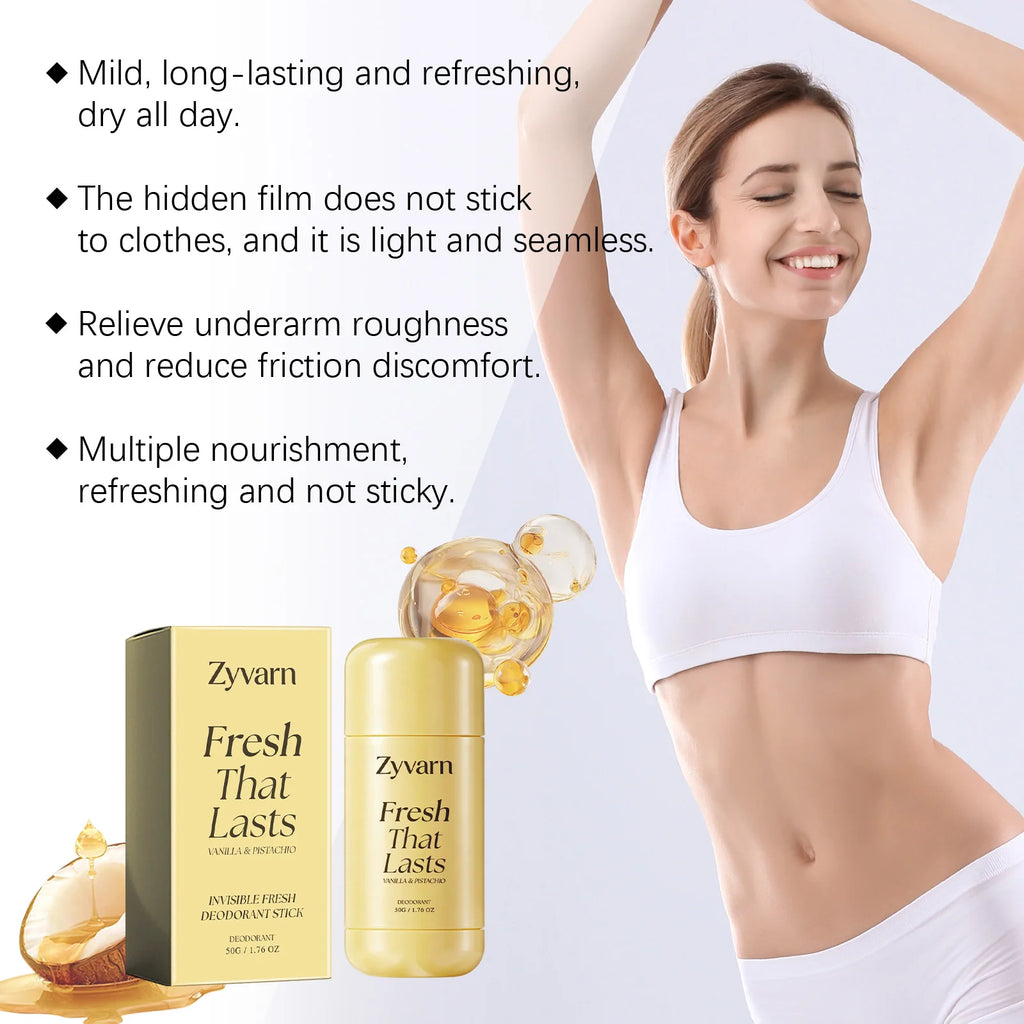 Vanilla Deodorant Stick 50g – Moisturizing Invisible Formula Body Deodorant Stick Qst
