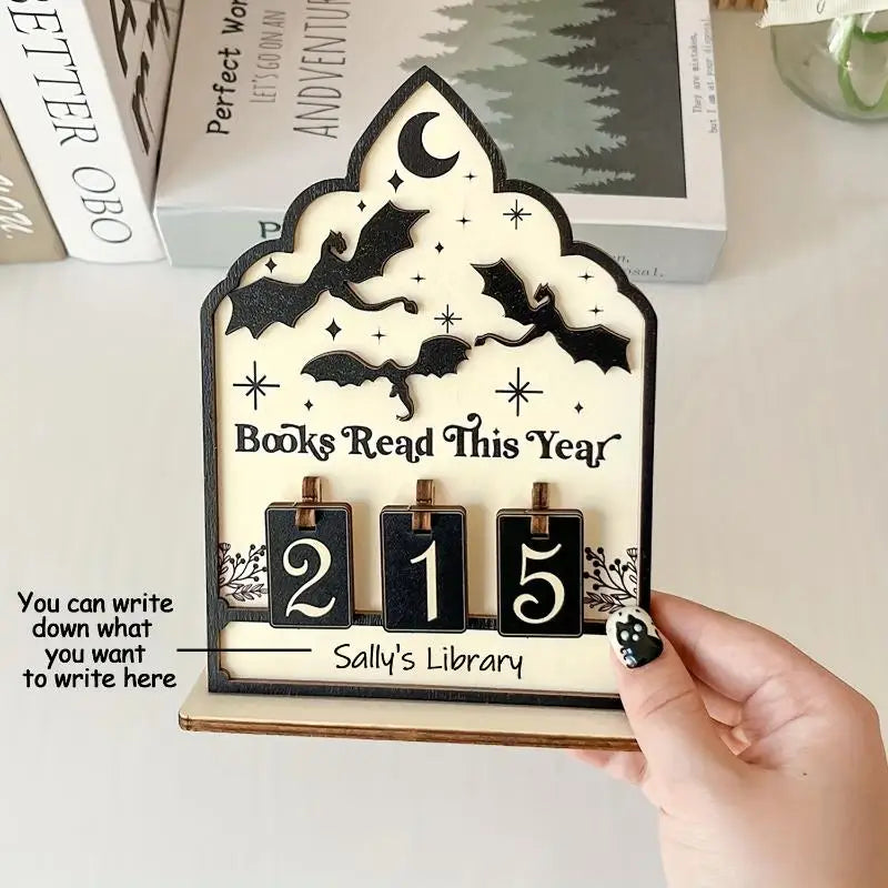 Wooden Reading Challenge Tracker – Book Counter for Readers Reading Tracker Qme