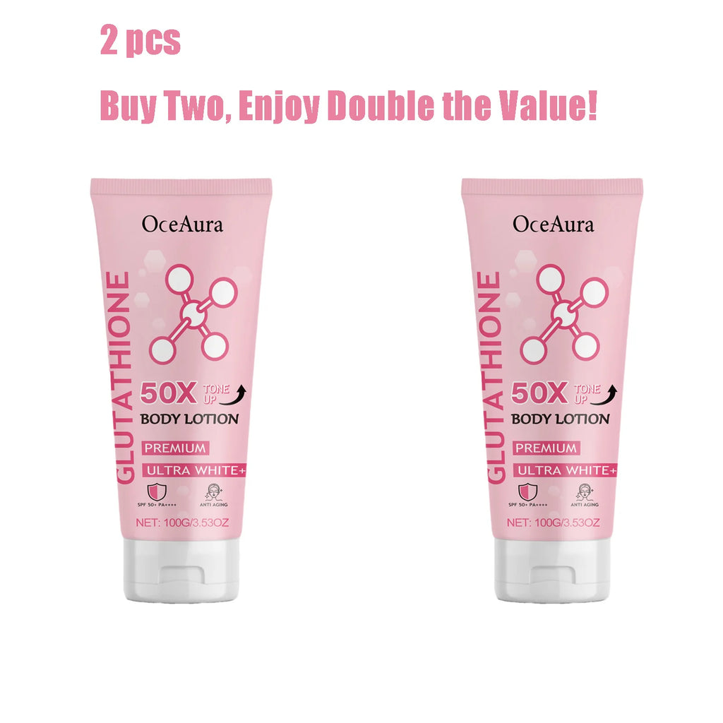 OceAura Glutathione Body Cream – Brightening & Moisturizing 100g Brightening Body Cream Qst 2 pcs