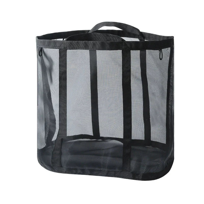 Collapsible Laundry Hamper – Waterproof PVC Basket with Handle Collapsible Laundry Hamper Qme Black