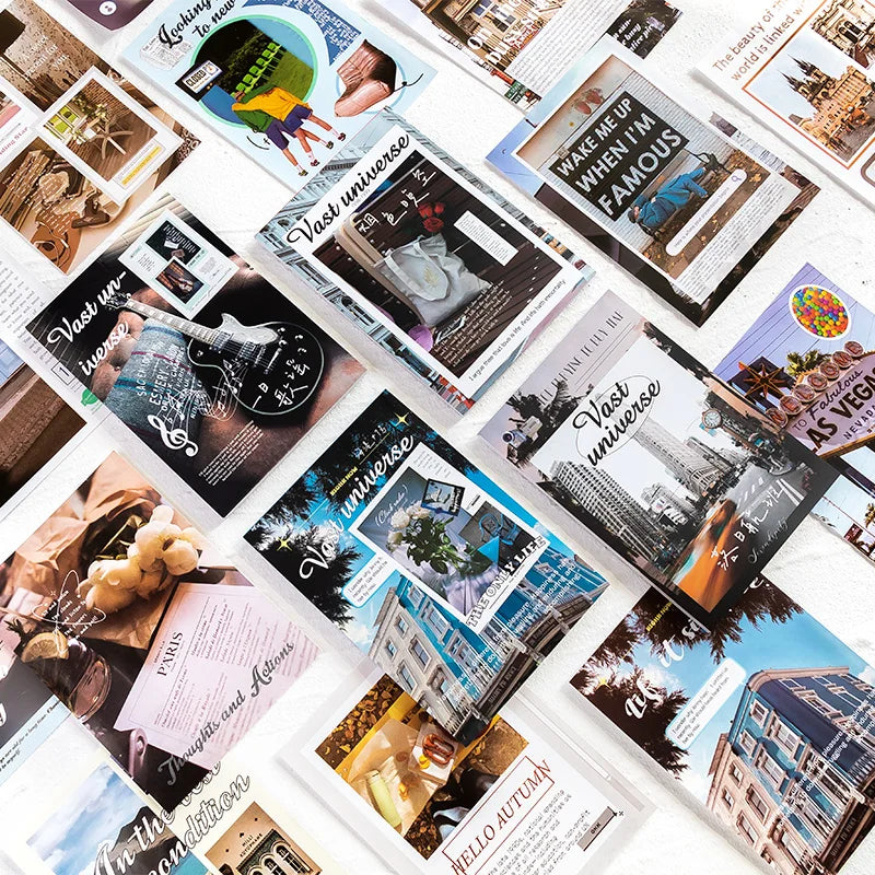 60-Sheet Landscape Scrapbooking Paper Pack | Junk Journal Collage Scrapbooking Paper Pack Qme