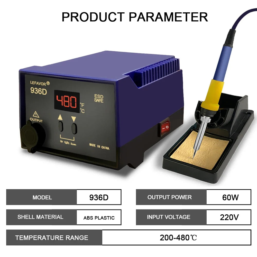 936D 60W Digital Soldering Iron Station – Fast Temp Control Soldering Iron Station Qme