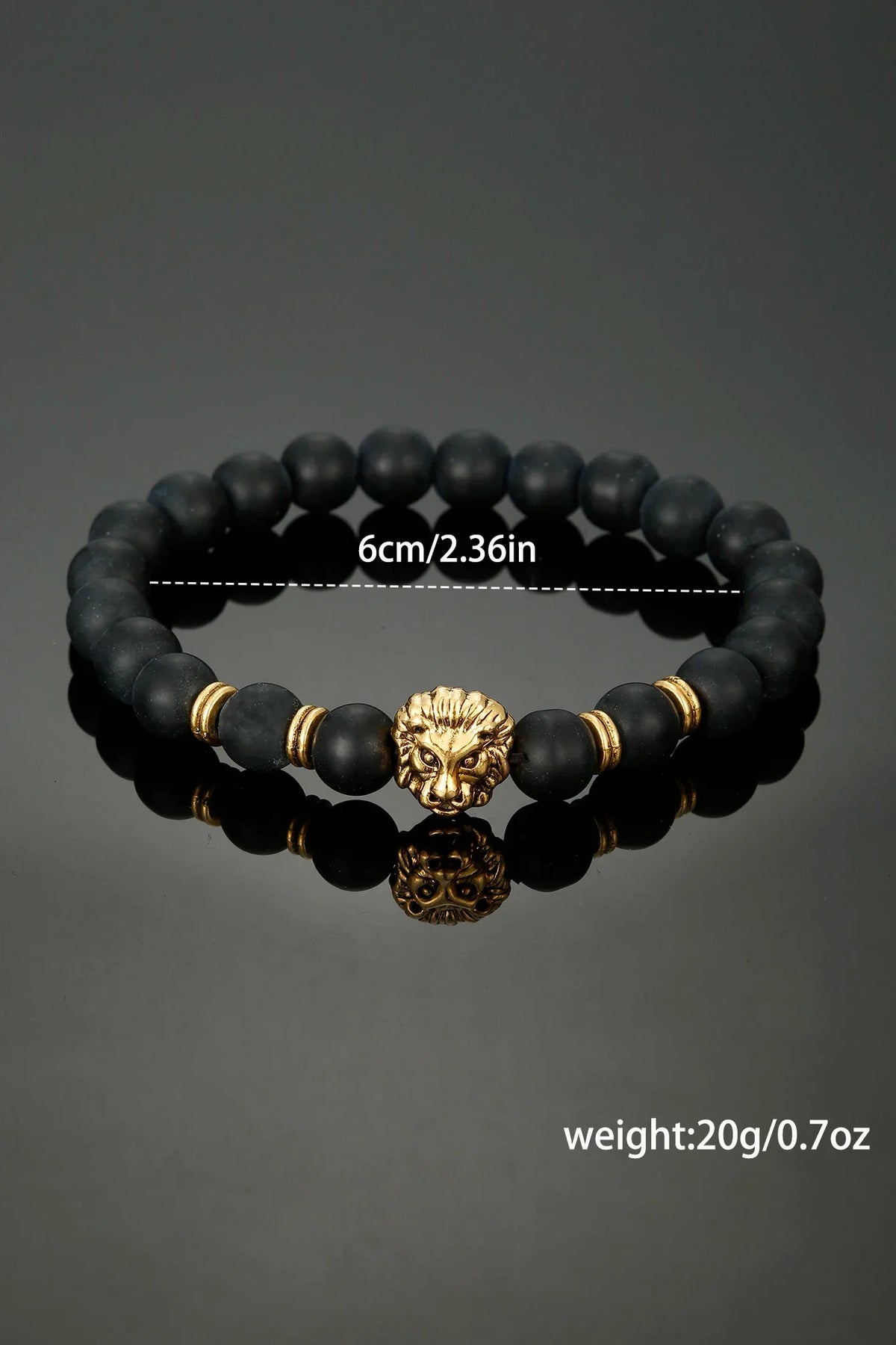 Men's Quartz Watch & Lion Head Bracelet Set | Metal Strap Watch & Bracelet Set Qme