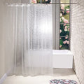 3D Transparent Shower Curtain 180x180cm Thick PEVA Waterproof Shower Curtain Qme WHITE