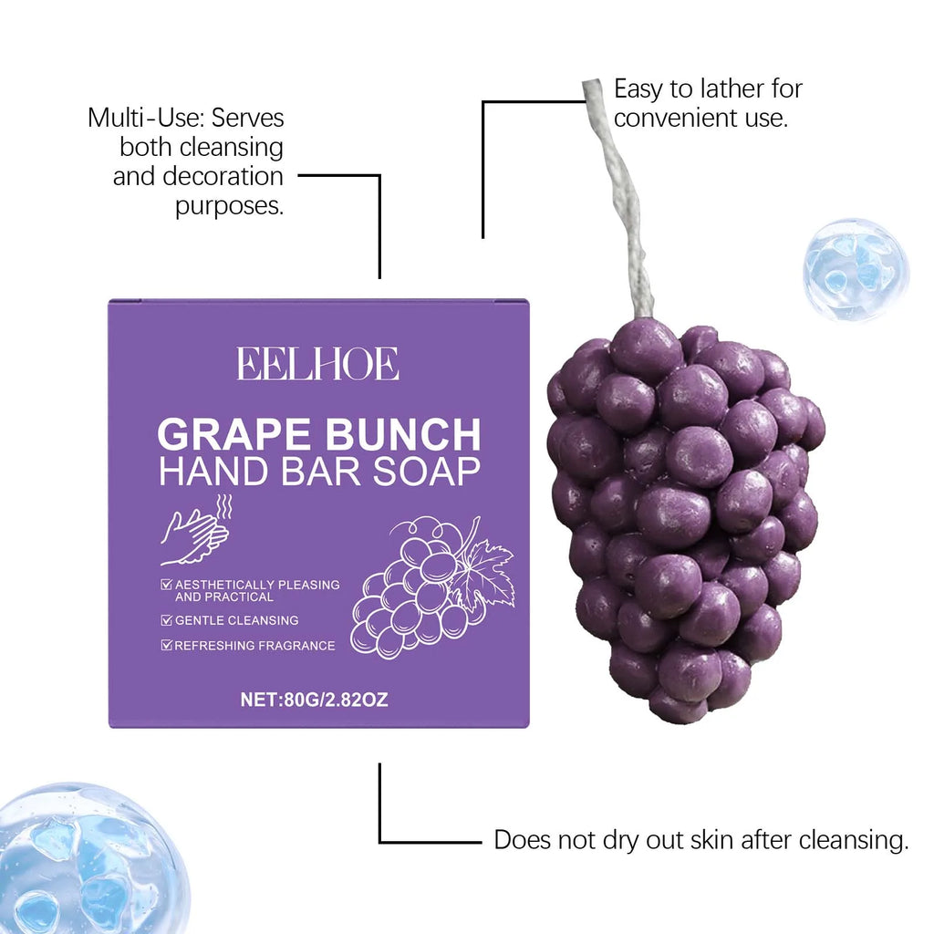 Grape Bunch Handmade Soap – Hydrating Daily Cleanser 80g Handmade Bar Soap Qst