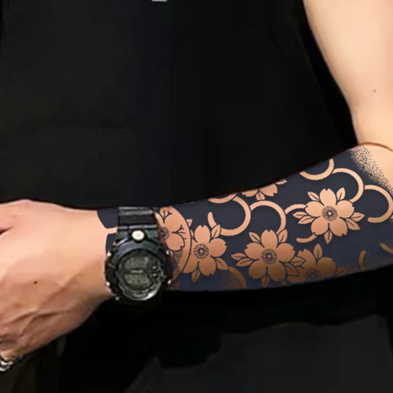 Japanese Wave Cherry Blossom Temporary Tattoo – Waterproof Temporary Tattoo Sticker Qst