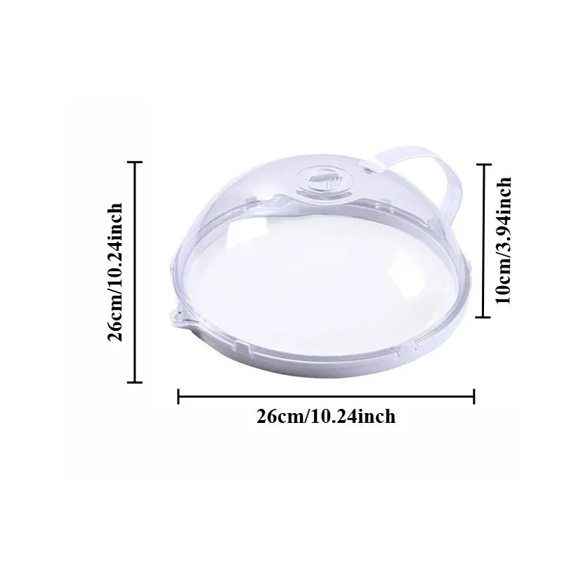 Microwave Food Splash Guard Cover with Steam Vent & Handle Microwave Cover Qme Transparent