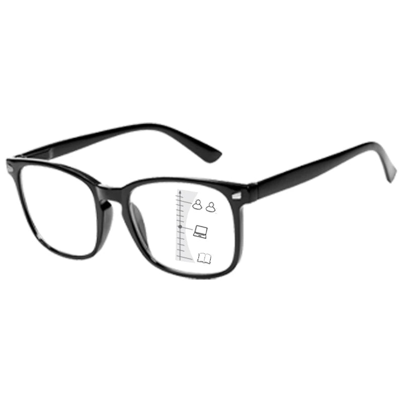 VOPHA Progressive Multifocal Reading Glasses Anti-Blue Light +1–+3 Progressive Reading Glasses Qst 250 Black