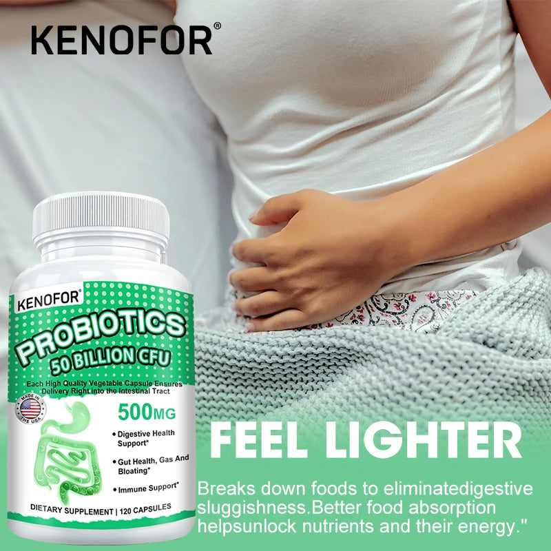 50 Billion CFU Probiotic Capsules – Gut & Digestion Support Probiotic Supplement Qst