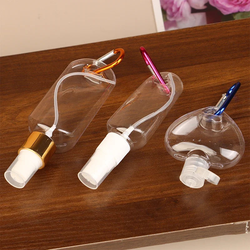 Travel Bottles Carabiner Hook Flip Cap – Lotion & Perfume Travel Bottle Set Qme