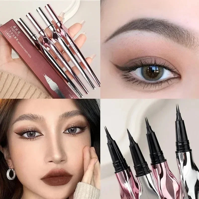 2Points Waterproof Eyebrow Pencil – Long-Lasting Thin Brow Pen Eyebrow Pencil Qme