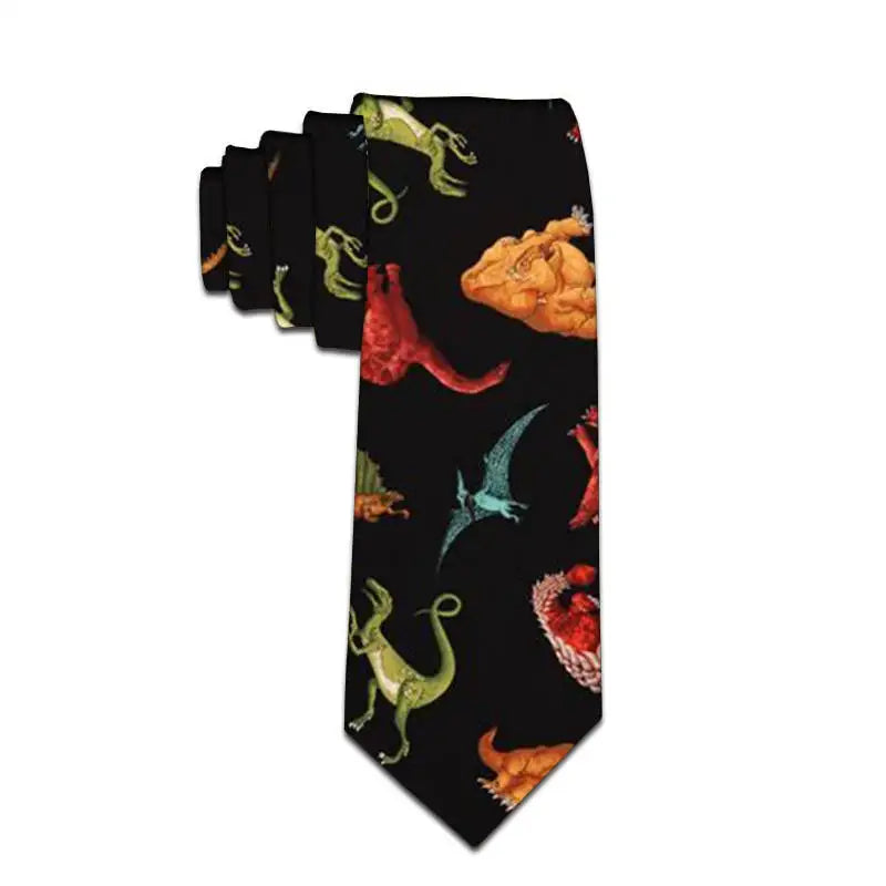 Men's Cartoon Dog Sunflower Novelty Print Necktie | Fun Tie Novelty Print Necktie Qme