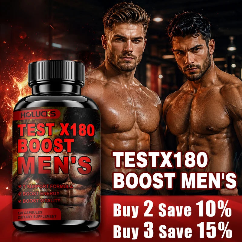 Test X180 Boost Men's Supplement – Cordyceps, Boron & Fenugreek Men's Vitality Supplement Qst