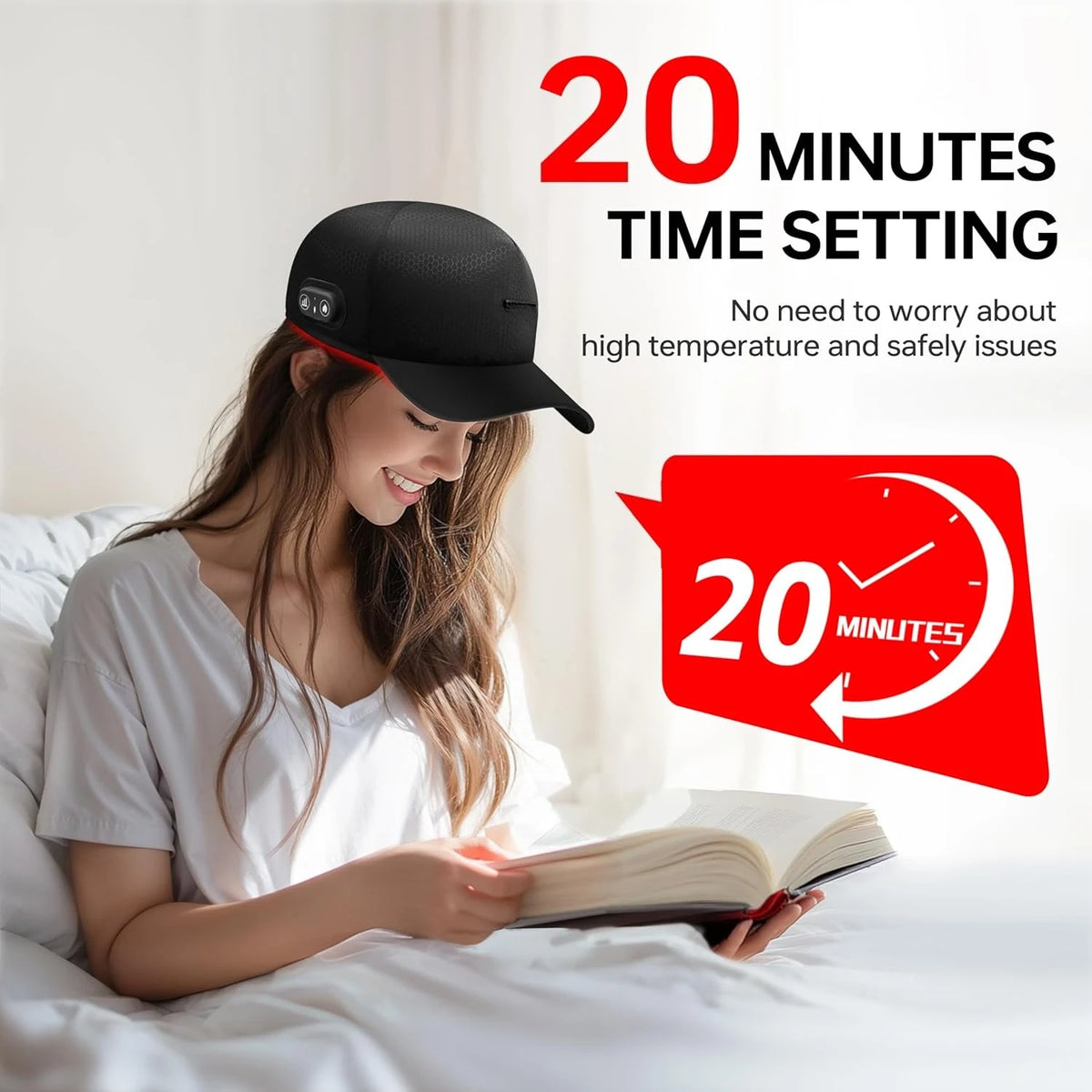 ZONGKUNG Cordless Red Light Therapy Hat 660nm 850nm LED Cap Red Light Therapy Cap Qst