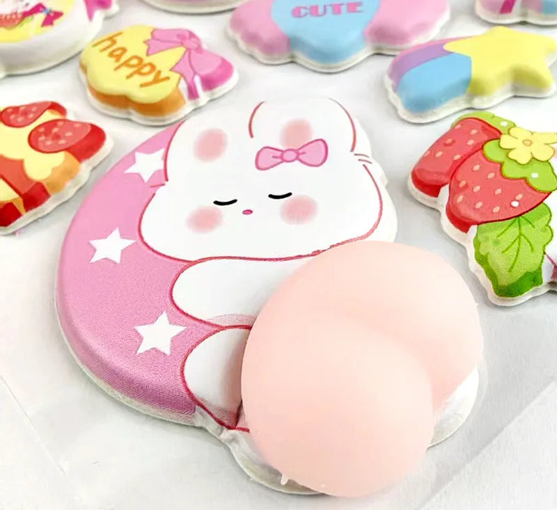 3D Cute Animal Butt Puffy Stickers | DIY Scrapbook & Decals Novelty Craft Stickers Qme