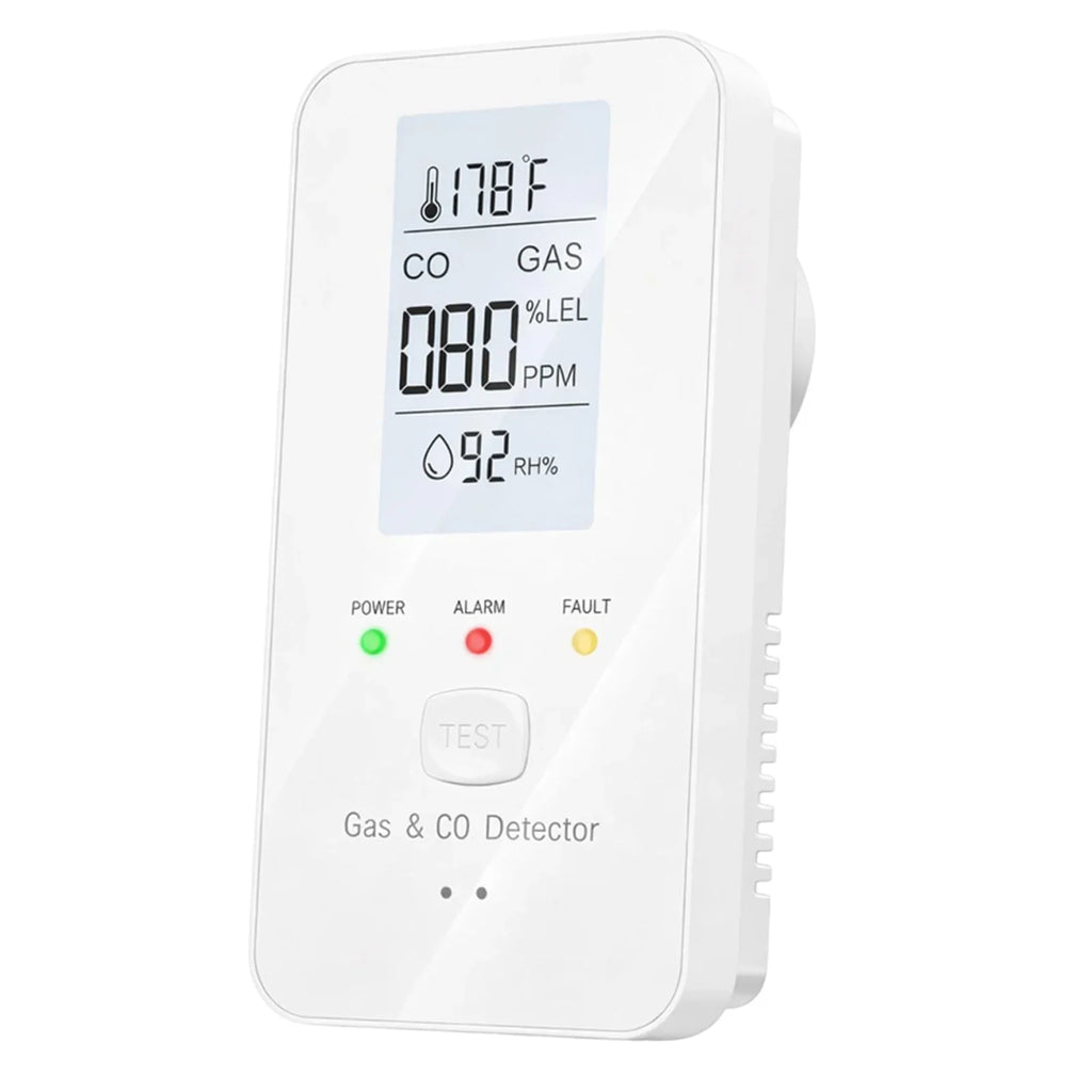 4-in-1 Gas & CO Alarm – Natural Gas, Propane, Methane Detector Gas & CO Alarm Detector Qme WHITE EU Plug