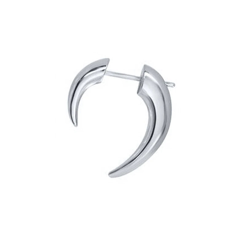 Boho Horn Stud Earrings | Gold & Silver Moon Punk Jewelry Stud Earrings Qme