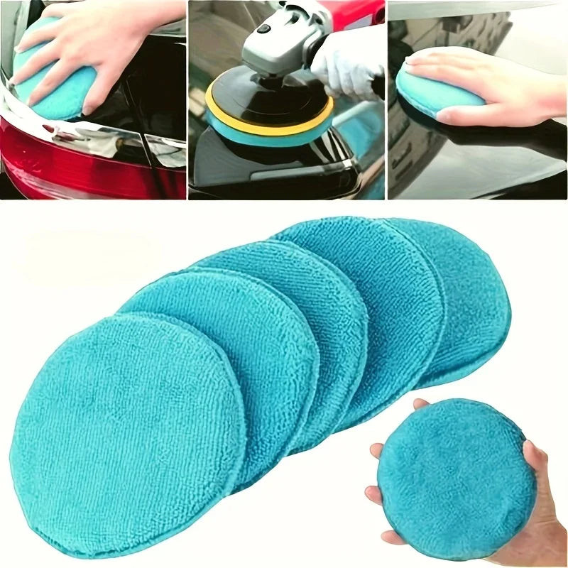 Ultra-Soft Microfiber Car Waxing & Polishing Pads – 5-Pack Car Waxing Pads Qme