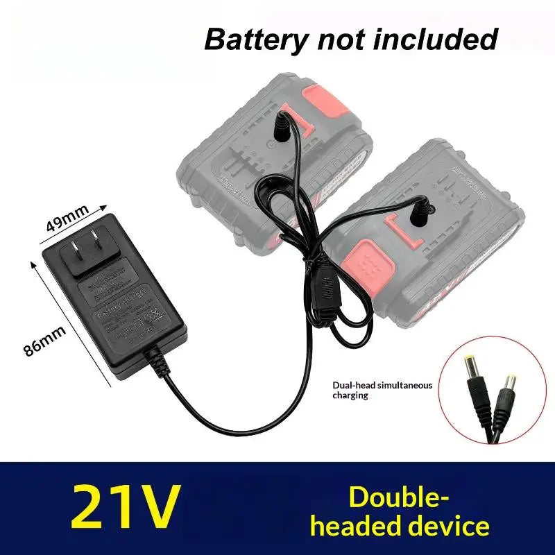 Dual-Head Lithium Battery Charger 18V 21V 24V Overload Protection Power Tool Charger Qme