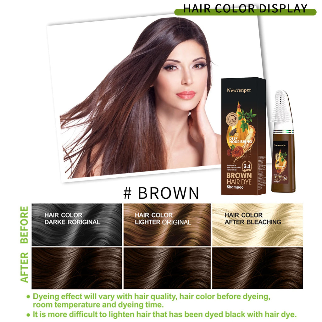 NEWVENPER 2-Pack Unisex Hair Color Shampoo with Brush Hair Dye Shampoo Qst