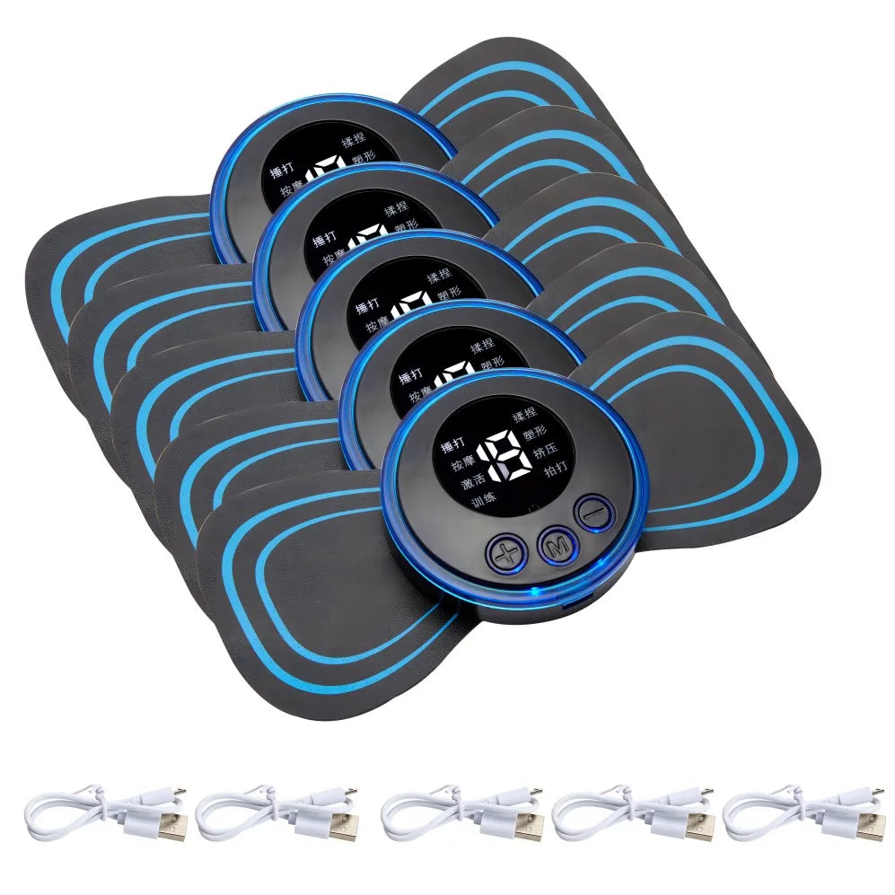EMS Neck & Shoulder Massager – 8 Modes, Rechargeable Patch Electric Neck Massager Qst 5 set