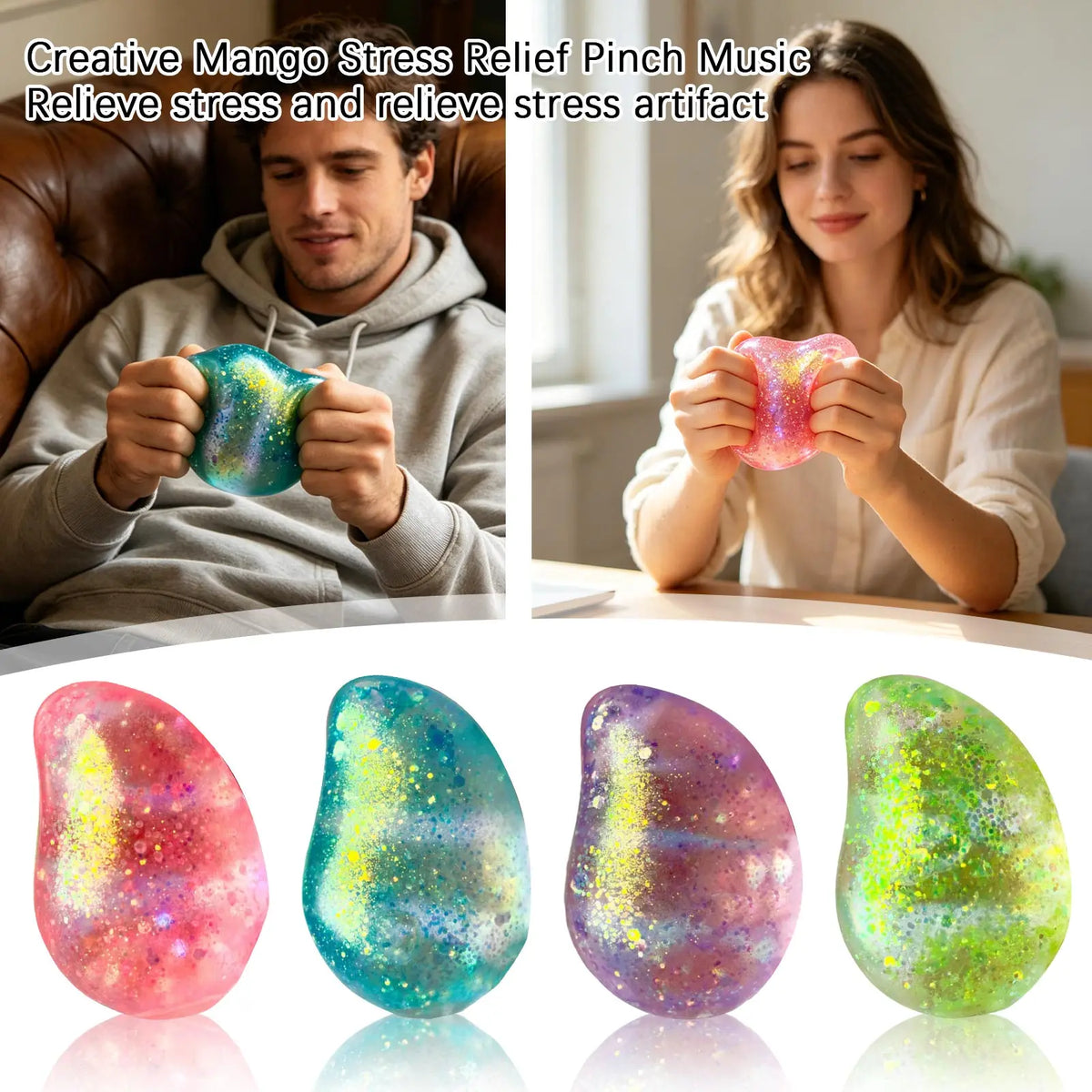 Mango Slow-Rising Squish Fidget Toy – ASMR Sensory Ball Squishy Fidget Toy Qme