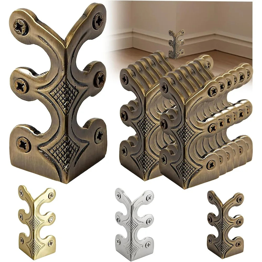 Solid Metal Skirting Board Corner Covers | 10 Pack, 4 Colors Corner Protective Cover Qme