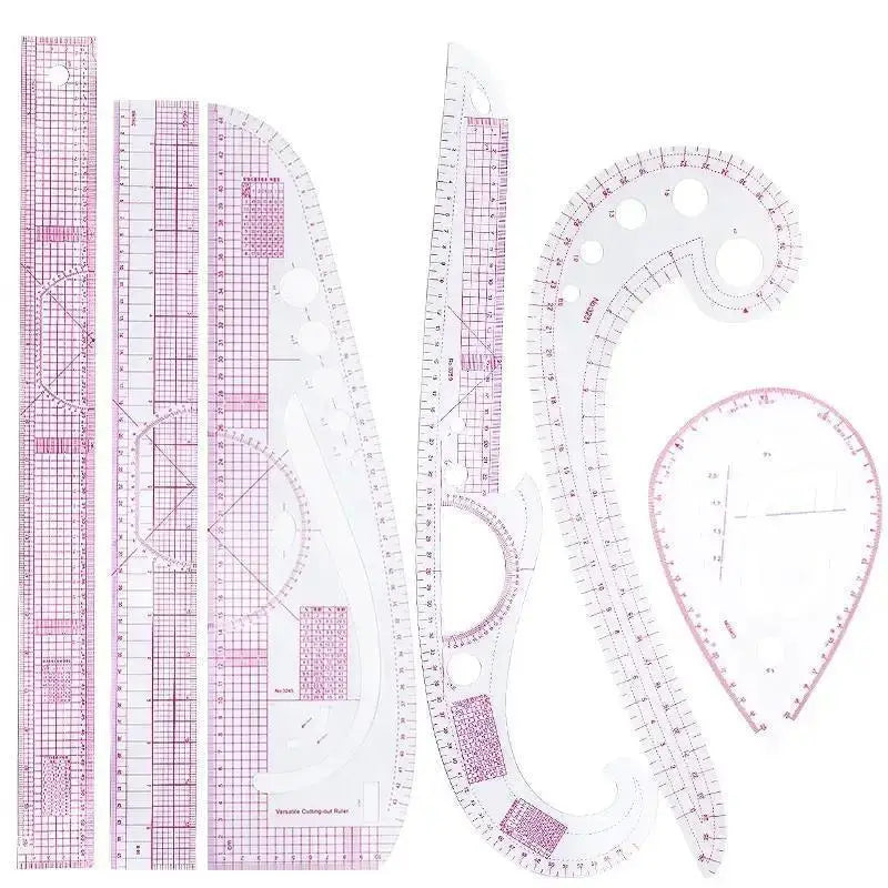6-Piece French Curve Sewing Ruler Set – Tailoring Templates Sewing Ruler Set Qme