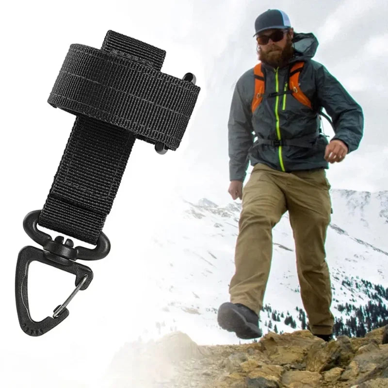 Tactical Nylon Glove Clip | Outdoor Camping Safety Hook Gear Safety Clip Qme