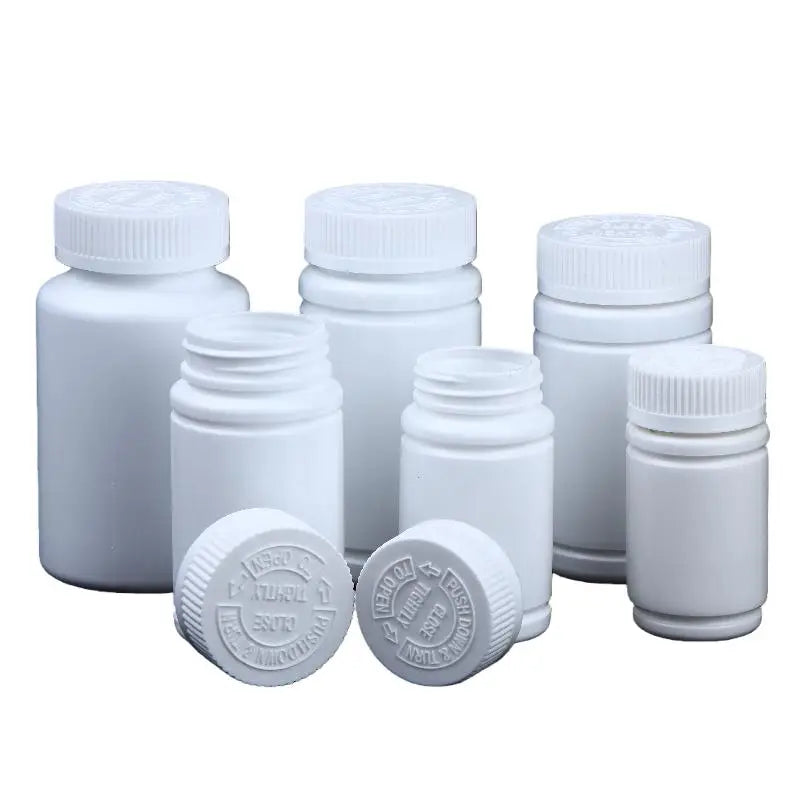 HDPE Plastic Pill Vials & Powder Containers 10pcs Seal Pill & Powder Vials Qme