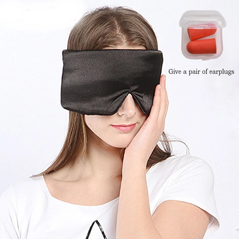 3D Sleep Mask – Satin Light-Blocking Eye Cover for Travel Sleep Eye Mask Qst