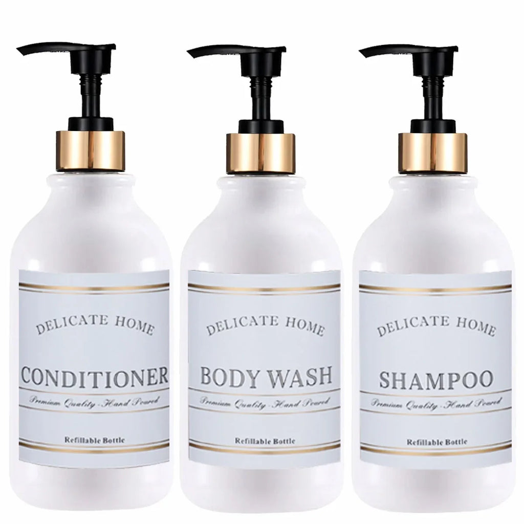Soap Dispenser Pump with Labels – Kitchen Sink Countertop Decor Soap Dispenser Set Qme G