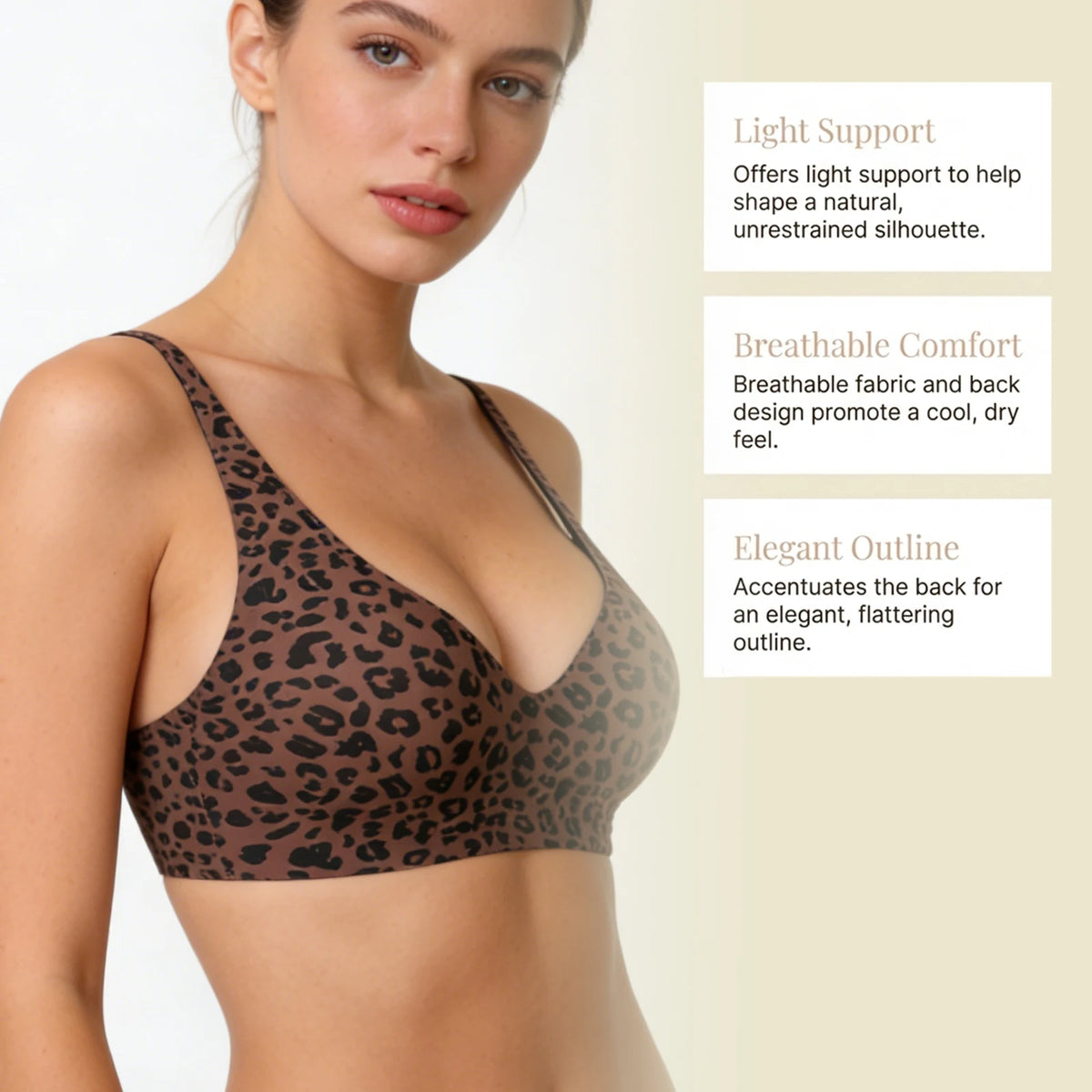Women's Seamless Wireless Push-Up Bra – Deep V, 8 Colors S–3XL Wireless Push-Up Bra Qst