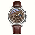 Geneva Men's Quartz Watch – Leather Strap, Large Dial, Bronze Men's Quartz Watch Qme Bronze