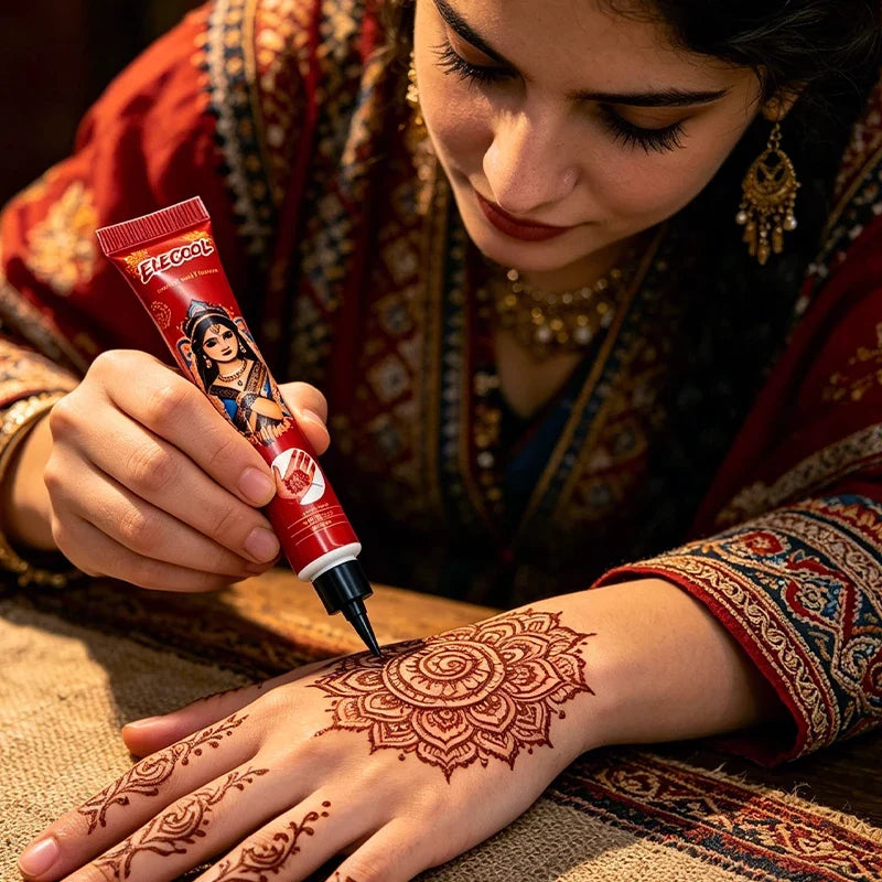 Temporary Tattoo Cream Paste – Brown, Black & Red | 3 Colors Temporary Tattoo Paste Qme