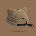 Japanese Cat Ear Beret – Cute Woolen Women's Hat Women's Beret Hat Qst one size Khaki